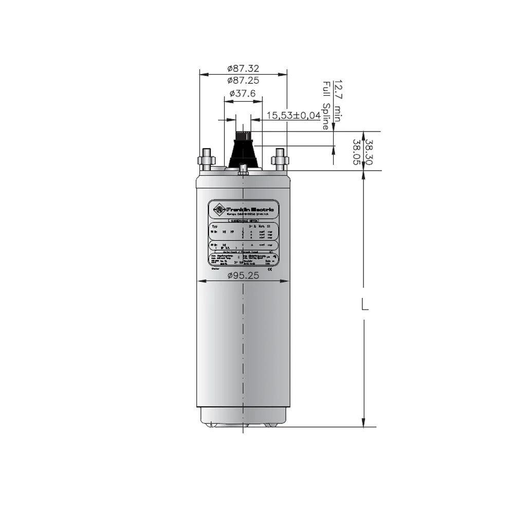 Электродвигатели Franklin (погружные) —  4&quot; PSC-0.37