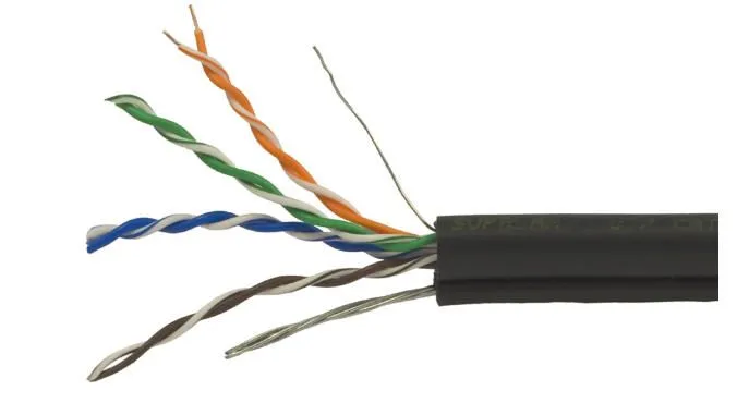 Кабель SUPRLAN Standard U/UTP Cat.5e 2x2xAWG24 Cu PE Outdoor T-FG8 (с тросом)